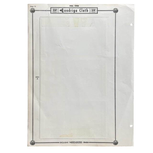 1956 E&w Quadriga Cloth Fabric Sample Board, Mid-Century Textile Display For Sale - Image 9 of 9
