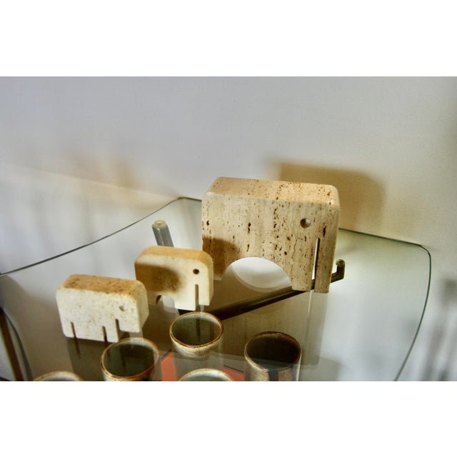 1970s Elephant Group in Travertine by Enzo Mari for Fratelli Mannelli, 1970, Set of 3 For Sale - Image 5 of 8
