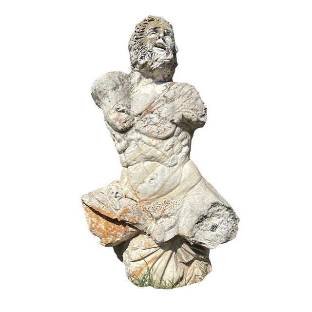 Sculpture Depicting a Male Bust, 1970s, White Carrara Calacatta Marble For Sale - Image 6 of 6