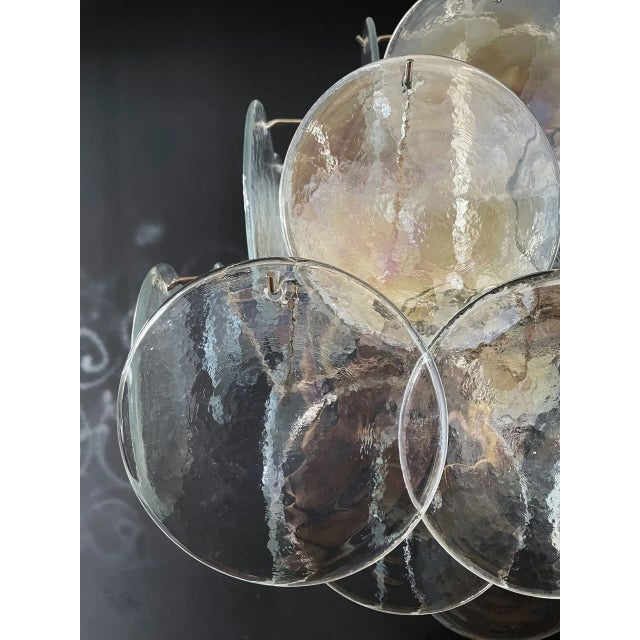 Italian Murano Chandelier, 36 Iridescent Disks For Sale - Image 9 of 9