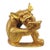 Gilt Bronze Qilin Paperweight – 3.9" Mythical Beast Sculpture With Scale Detail For Sale