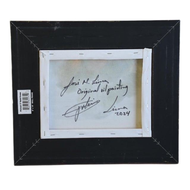 Colorful Mixed Bouquet of Flowers Oil Painting Including the Antiqued Gold Wood Frame For Sale In Los Angeles - Image 6 of 7