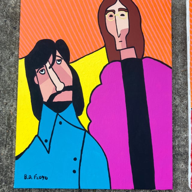 2 original 16 x 20 paintings on stretched canvas both signed Unframed