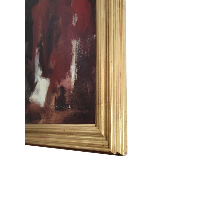 Brown Large-Scale Abstract Expressionist Oil Painting by Paul Kallos (1928–2001) For Sale - Image 8 of 9