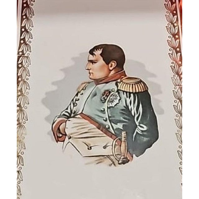 Napoleon Cognac Liqueur Flask with Cap and Cups in Box from Limoges, Set of 7 For Sale - Image 3 of 4