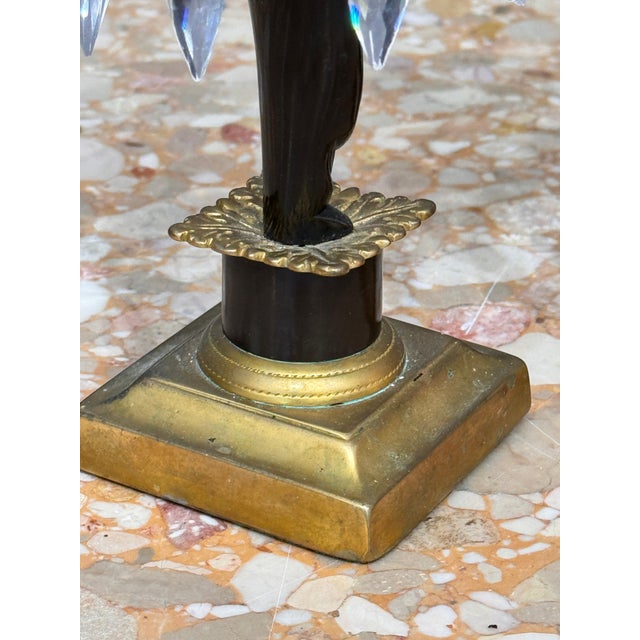 Pair of Figural Ormolu and Patinated Bronze Girandoles For Sale - Image 9 of 12