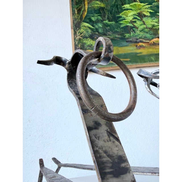 Zoomorphic Metal Dog Andirons, 1950s, Set of 2 For Sale - Image 14 of 18