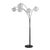Bloom 5-Light Arc Floor Lamp - Black Nickel, Black Marble Base, White Satin Shade For Sale In Los Angeles - Image 6 of 11