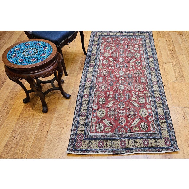 Early 20th Century Antique Khotan Area Rug, Hand-Woven Wool, Allover Geometric Design, 3' X 7' For Sale - Image 5 of 13