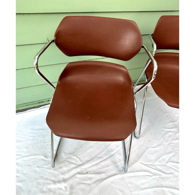 Hugh Acton 1970s Chrome Acton Stacker Office Chairs - a Pair For Sale - Image 4 of 11