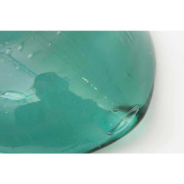 Vintage Murano Barovier E Toso Emerald Green and Gold Aventurine Glass Bowl, 50's For Sale - Image 10 of 11