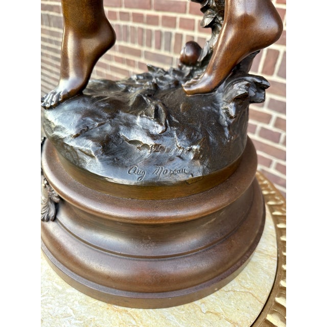 19th C Auguste Moreau Art Nouveau Metal Sculpture For Sale - Image 17 of 18
