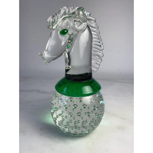 Mid Century Horse Head Controlled Bubble Ball Paperweight For Sale - Image 10 of 10
