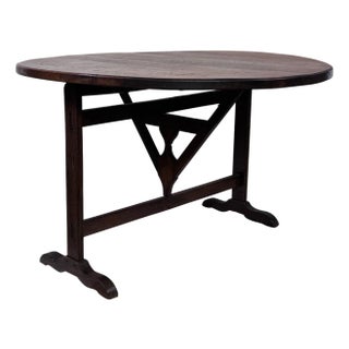 19th Century French Oak Tilt Top Wine Table For Sale