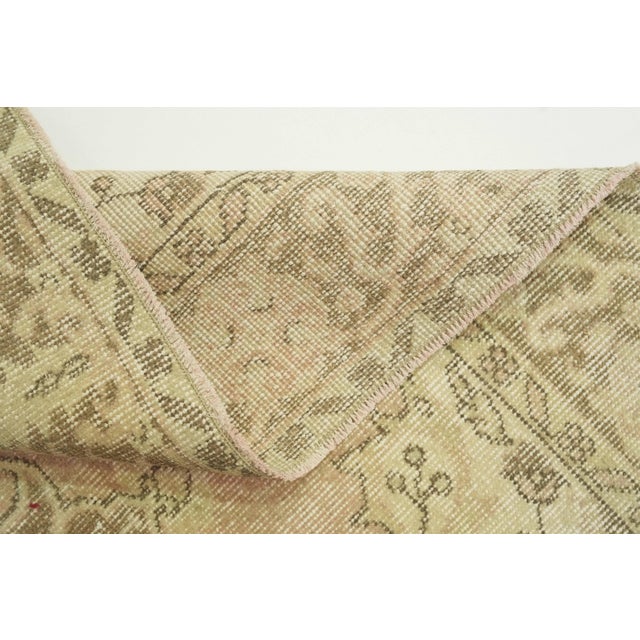 Beige 1970s Vintage Turkish Handmade Wool Cotton Beige Area Rug For Sale - Image 8 of 12