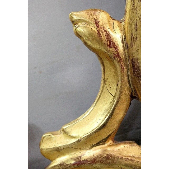 Black Small Antique Louis XVI Style Gilded Wood Mirror For Sale - Image 8 of 18