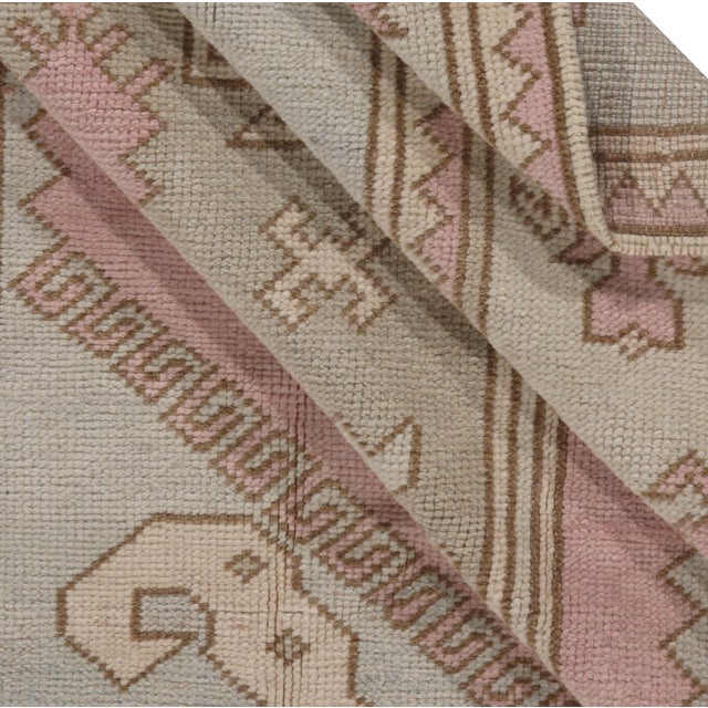 Textile Vintage Circa 1940 Turkish Oushak Area Rug 4ft 7in X 6ft 7in For Sale - Image 7 of 10