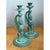 Verdigris Vintage Patinated Metal Winged Sphinx Candelabras - Pair For Sale - Image 8 of 12