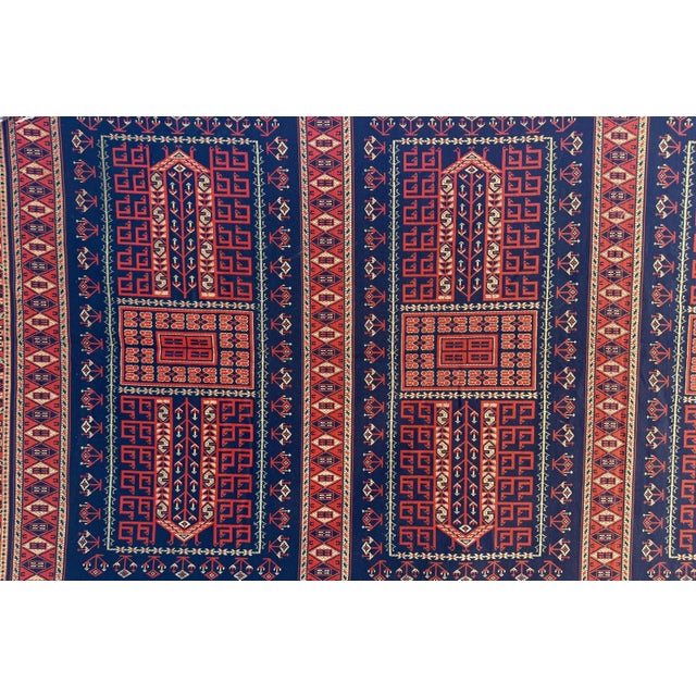 This expressive, detailed, Caucasian-patterned blanket from the 1920s is in relatively good condition. The pattern,...
