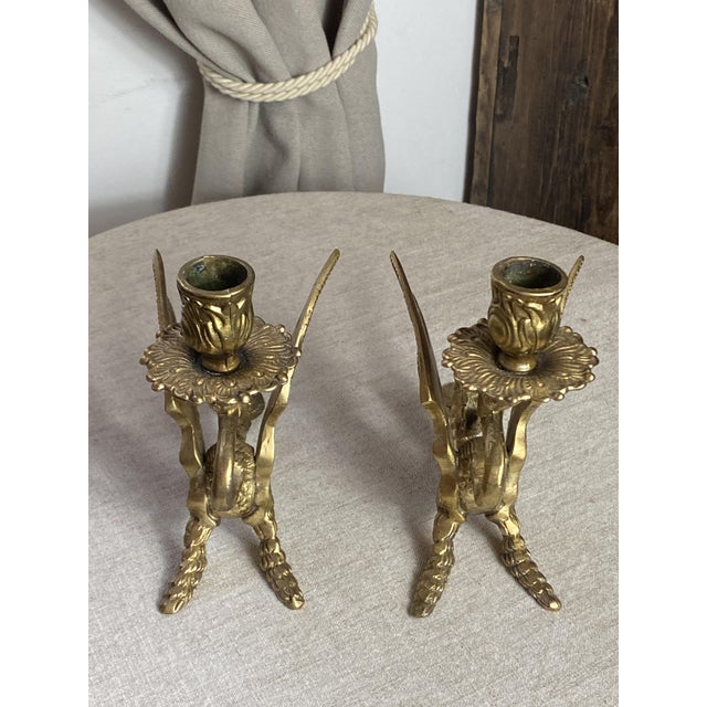 Vintage Bronze Chimera Candlesticks, 1920s, Set of 2 For Sale - Image 3 of 18