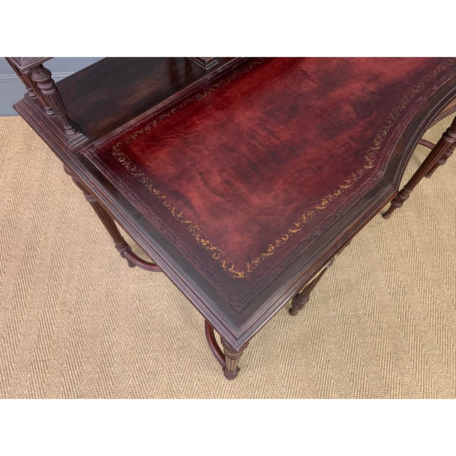 Inlaid Mahogany Writing Desk by Collinson and Lock, 1885 For Sale - Image 18 of 18