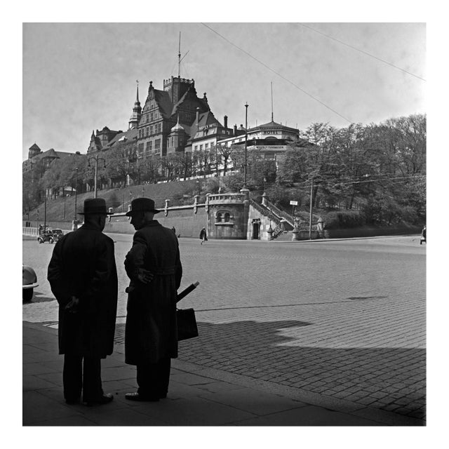 Harbor Hospital at Hamburg St. Pauli and People, Germany 1938, Printed 2021 For Sale