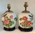 Pretty pair of chinoiserie style handpainted ginger jar lamps with white linen drum shade. Not precisely the same if you...