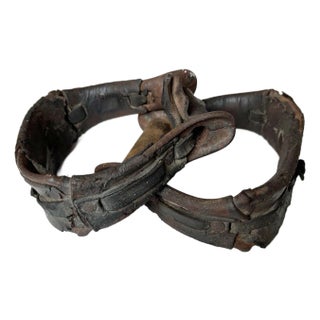 1880s Antique Western Horse Saddle Stirrups, a Pair For Sale