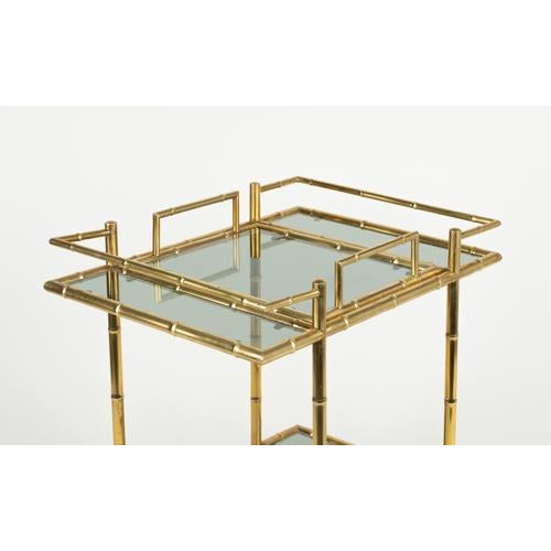 Mid-Century Serving Bar Cart in Brass and Glass in the style of Maison Baguès, Italy, 1960s For Sale - Image 14 of 16