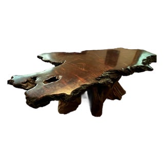 1980s Redwood Burl Coffee Table For Sale