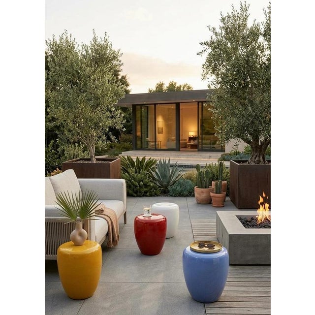 Medium Satin Varnish Yellow Gold Leaf Side Table by Reda Amalou Design For Sale - Image 10 of 11