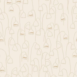 Sample - Baby Bells Wallpaper by Susan Hable in Gold For Sale