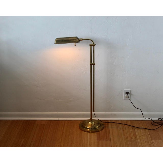 1970s Frederick Cooper Style Brass Pharmacy Library Reading Floor Lamp For Sale - Image 18 of 18