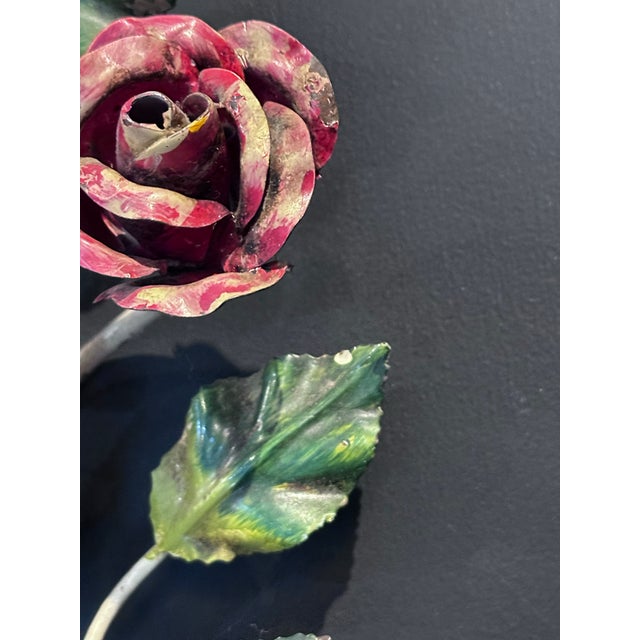 English 1930s Toleware Candle Sconces For Sale - Image 3 of 12