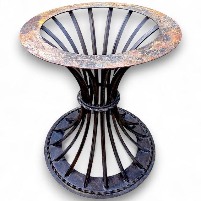 90's Kreiss Trieste Collection Indoor/Outdoor Iron Rod Cinched Sheif Table Base For Sale In Palm Springs - Image 6 of 9