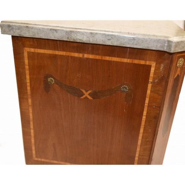 French Empire Antique with Marquetry Inlay Side Table For Sale - Image 13 of 15