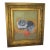 Vintage Signed Oil on Canvas Board Persian Cat on Pillow in Antique Frame 30x26 For Sale
