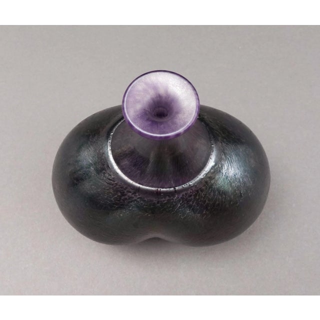 Vintage Kosta Boda Sweden Bertil Vallien Purple Volcano Buttocks Art Glass Vase For Sale In Miami - Image 6 of 7
