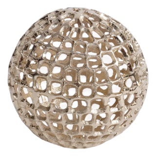 Reticolo Gold Metal Orb, 6" For Sale