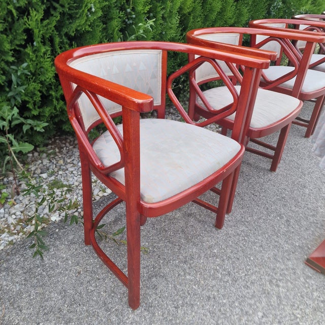 Fledermaus Dining Set in the style of Josef Hoffmann for Thonet, Vienna, 1987, Set of 6 For Sale - Image 4 of 18