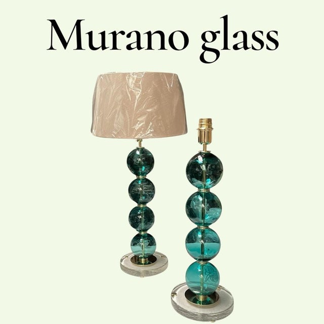 Gino Cenedese Murano Glass Lamps in the style of Gino Cenedese, 1980, Set of 2 For Sale - Image 4 of 10