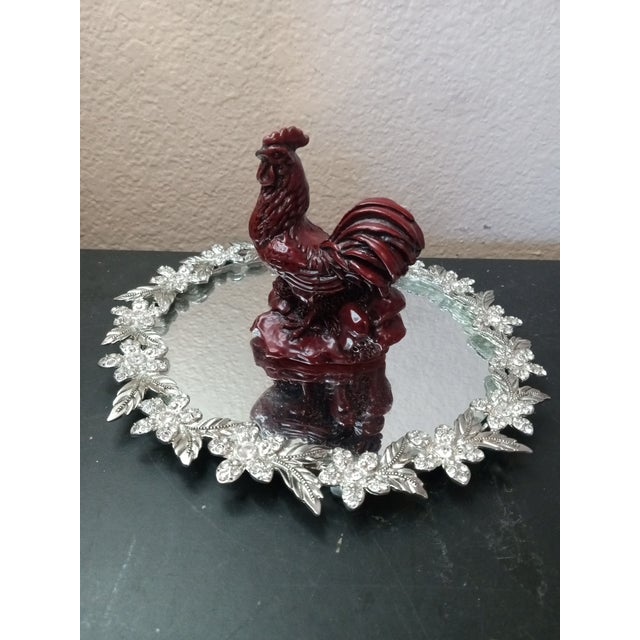 1920s Gorgeous Chinese Cinnabar Rooster Figurine For Sale - Image 5 of 6
