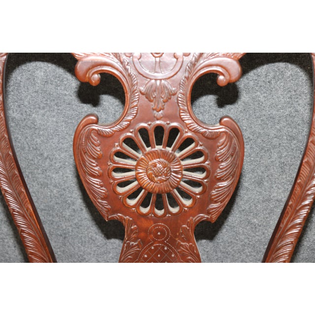 Brown Pair Reticulated Carved Walnut Georgian Style Ball and Claw Foot Side Chairs For Sale - Image 8 of 10