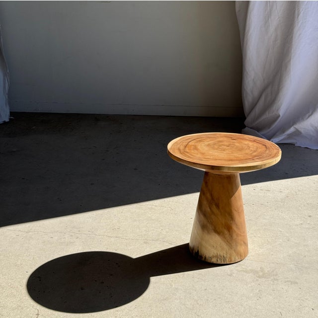 Natural solid wood side table. A single piece of wood (monoxylous). Ideal as a side table or end table for the living room...