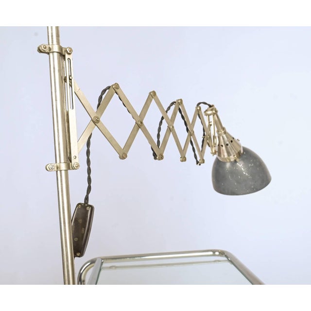 Bauhaus Nickel-Plated Scissor Accordion Table Lamp, 1930s For Sale - Image 4 of 9