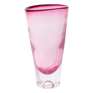 Kosta Boda Pink “Sound” Vase by Goran Warff For Sale