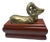 Vintage Hollywood Regency Brass Ram Wood Decor Box For Sale