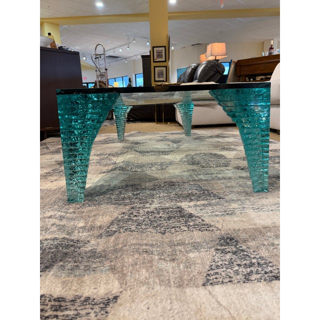 1990s Attributed to Danny Lane for Fiam Italia "Atlas" Stacked Glass Coffee Table, 1990s For Sale - Image 5 of 12