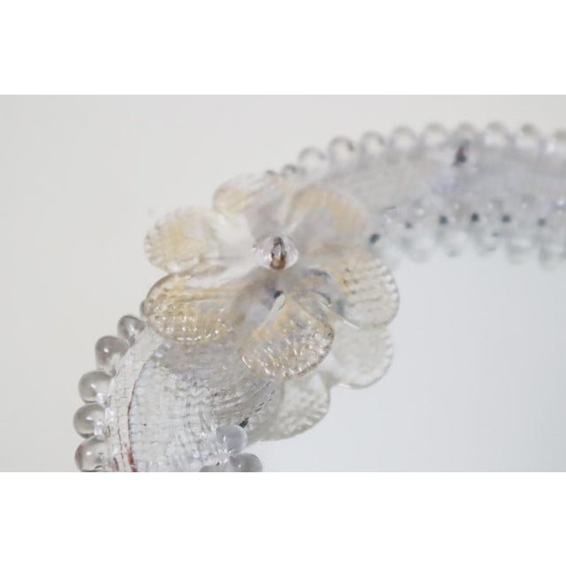 Venetian Floral Murano Glass Hand Mirror, Italy, 1950s For Sale - Image 9 of 12