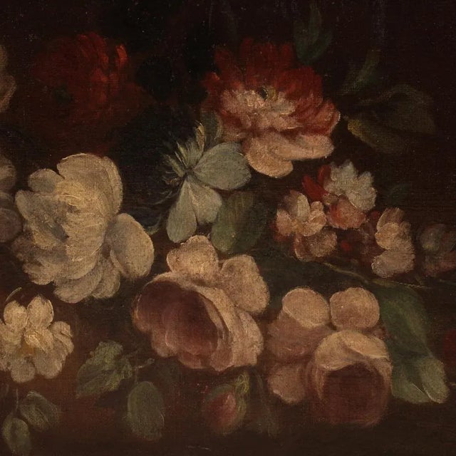 Italian Artist, Still Life with Flowers, 1730, Oil on Canvas For Sale - Image 13 of 16